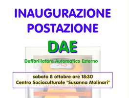 Inaugurazione postazione DAE presso il Centro S. Molinari