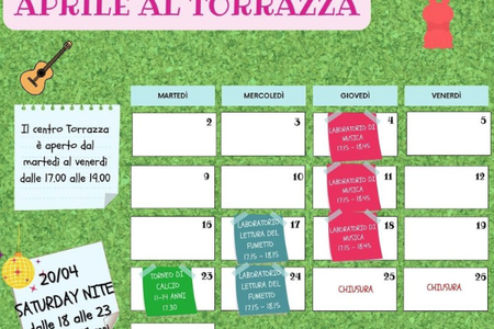 Aprile al Torrazza: calendario delle attività e dei laboratori | Sabato 20/4: Saturday Nite!
