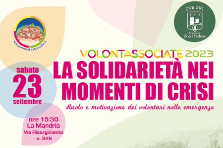 Volontassociate: convegno "La solidarietà nei momenti di crisi" | Sabato 23 settembre ore 15,30